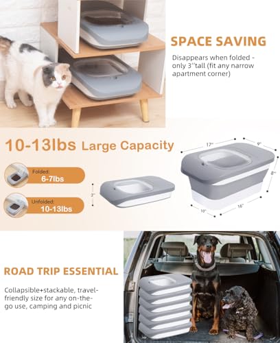 10-13 Lbs Dog Food Storage Container,Collapsible Dog Food Container - color: Grey/10-13 Lbs