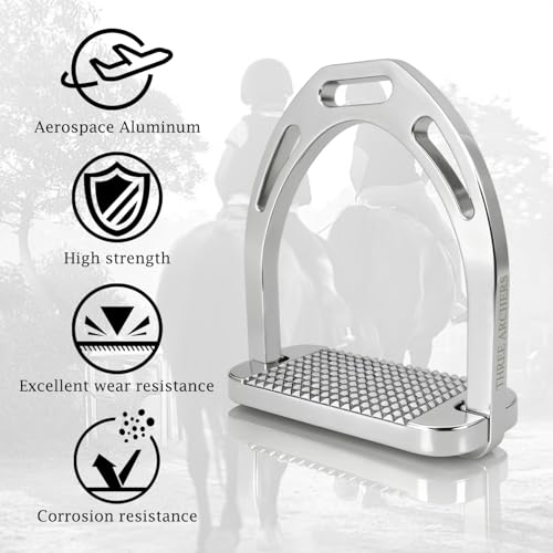 THREE ARCHERS Lightweight English Stirrups for Jumping/Dressage/Trail - color: Silver