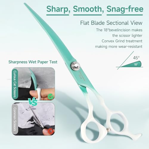 Curved Dog Grooming Scissors -7" Professional Grooming Shears