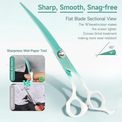 Curved Dog Grooming Scissors -7" Professional Grooming Shears