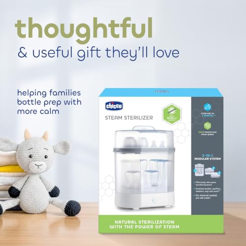 Chicco 3-in-1 Electric Steam Sterilizer for Baby Bottles & Accessories - size: Countertop Sterilizer, style: 3-in-1 Modular Sterilizer - New Model
