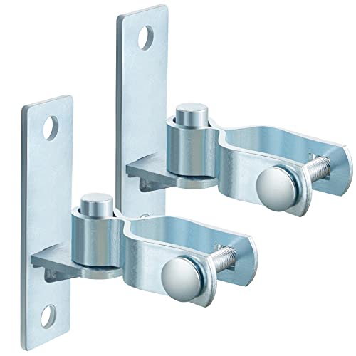 Dunzy 4 Pcs 1-3/8" Heavy Duty Wall Mount Gate Hinge Chain Link Gate Hinge with 5/8'' Pin Pipe Fence Pressed Steel Chain Link Fence Frame Outdoor Hardware