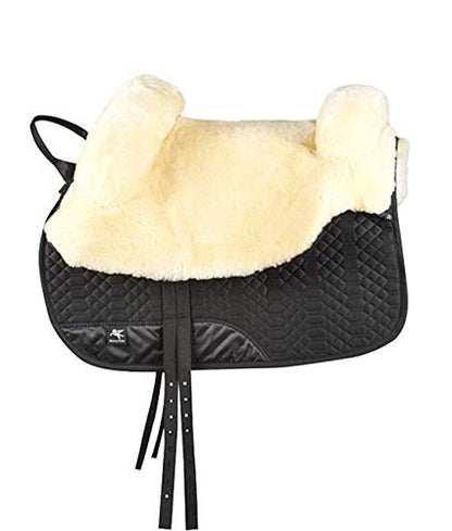 Engel Sheepskin Lined Bareback Pad - Western - color: black medical