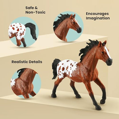 Zippytots 6PCS Farm Animal Toys for Kids 3-5 Realistic Plastic Farm Animal Figurines Educational Learning Toy for Toddlers Boys Girls Kids Farm Toys - style: 6-PC Farm Animal Figures Set