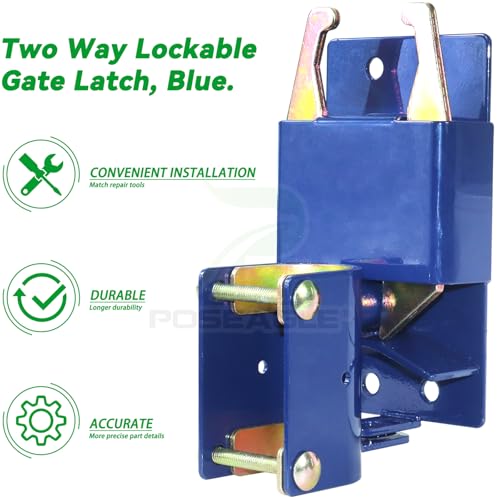 [Upgraded] Blue S16100100 Two Way Lockable Gate Latch - size: A4 1xLockable Gate Latch