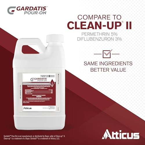 Atticus Gardatis Pour-On Insecticide with IGR (64oz) For Cattle and Horses | Ready to Use Formulation that Protects Cattle and Horses Against Biting and Sucking Lice, Flies, and Ticks