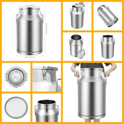 Stainless Steel Milk Can 40L/10.57Gal, Tight Seal, Durable, Large Capacity - size: 40L/10.57Gal