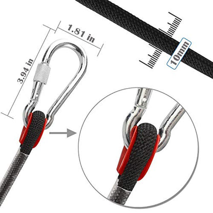 Static Climbing Ropes 35FT,50FT,100FT,150FT,200FT,250FT(Diam 10mm,16mm) - color: Black(diam 10mm), size: 65 FT