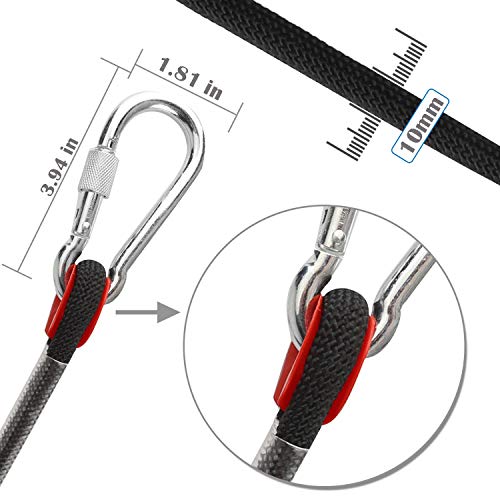 Static Climbing Ropes 35FT,50FT,100FT,150FT,200FT,250FT(Diam 10mm,16mm) - color: Black(diam 10mm), size: 65 FT