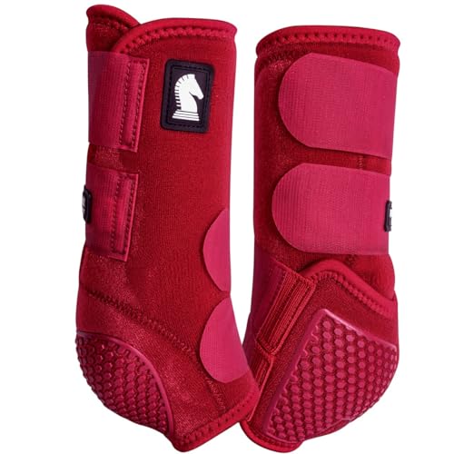 Classic Equine Flexion by Legacy2 Support Boots, Front (Crimson, Large) - color: Crimson, size: Large