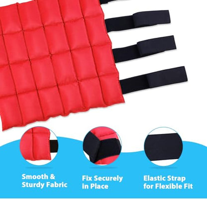 Harrison Howard Ice Boot for Horse Cool Gel Pack Leg Wrap for Treating Full Leg, Knee, Hock Injuries Reusable Ice Cooling Therapy - color: Red
