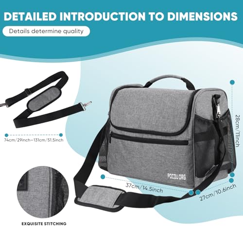 Pet Travel/Grooming Supplies Organizer Carry Bag - Compatible with Oneisall/Neabot Dog Grooming Vacuum, Large Capacity - Bag Only (Gray) - color: Gray