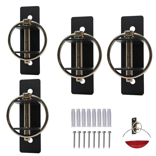 4 Pack Horse Water Bucket Hook with Quick Release Pin, Rust Resistant Heavy Duty Feed Bucket Hanger, Wall Mounted Stall Hook Equestrian Bucket Holder