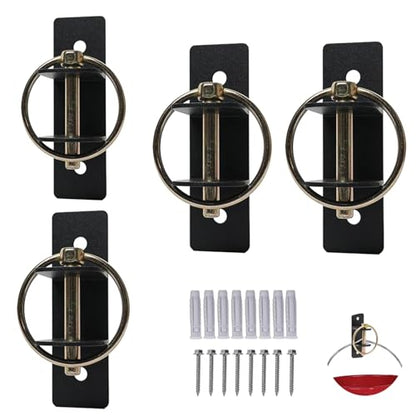4 Pack Horse Water Bucket Hook with Quick Release Pin, Rust Resistant Heavy Duty Feed Bucket Hanger, Wall Mounted Stall Hook Equestrian Bucket Holder