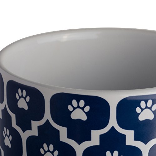 Bone Dry Lattice Collection Pet Bowl & Canister, Treat Canister, 4x6.5", Nautical Blue - color: Nautical Blue, size: Treat Canister, 4 x 6.5 in (Pack of 1)