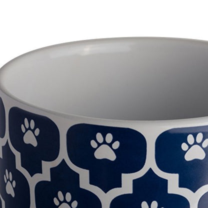 Bone Dry Lattice Collection Pet Bowl & Canister, Treat Canister, 4x6.5", Nautical Blue - color: Nautical Blue, size: Treat Canister, 4 x 6.5 in (Pack of 1)