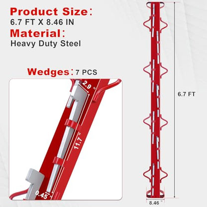 6ft Woven Wire Fence Stretcher Bar with 7 Wedge,Field Fence Stretcher | Heavy Duty Carbon Steel Fence Stretcher Tool, Chain Link Fabric Fence Stretcher, Wire Stretcher Fence Post for Fixing Fences - size: 6FT