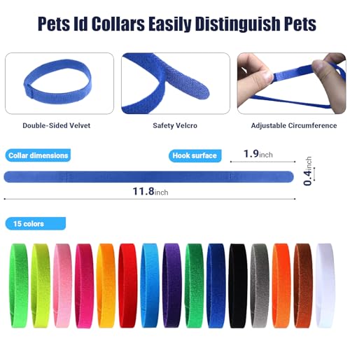 Puppy Kitten Whelping Kit, Newborn Dogs Cats Pet Whelping Kit with 6P Record Keeping Charts, 15P Pet ID Collars, 1P Aspirator Bulb, 15P Umbilical Cord Clip, 1P Hemostatic Forcep