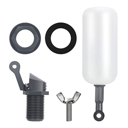 Meekoo 2 Pack Float Ball Valve 1/2 Inch Autofill Float Valve | Male Straight Thread Automatic Float Valve, Livestock Trough Pond Aquarium, Maintains Level Prevents Overflow, Adjustable Arm