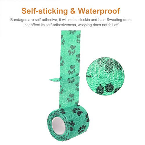 AUPCON Vet Wrap Cohesive Bandages Bulk Self Adhesive Bandage Wrap Self Adherent Wrap Non-Woven for Dogs Pet Animals & Ankle Sprains & Swelling 2 Inch x 5 Yards (2 Inch Claw) - color: 2 Inch Claw