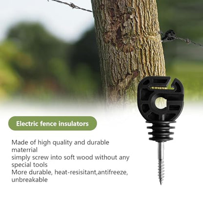 100Pcs Multifunction Electric Fence Insulator for Wire/Tape/Rope Screw-in Ring Post Wood Post insulators and1 Pc Free Insulator Socket Tool(Grid System Accessories for Animal Husbandry Electronic) - style: M2