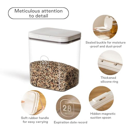 LivLab Mker 5-10 lb Airtight Dog Food Storage Container, White - color: (D981)-4.5L