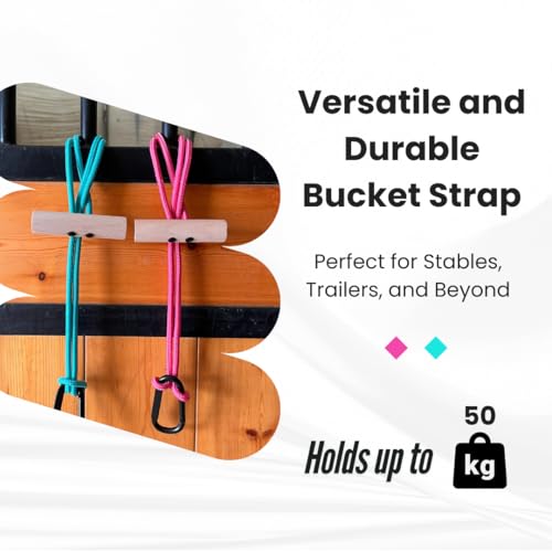 Horse Bucket Strap,Premium Heavy Duty Outdoor Carabiner,Adjustable Polypropylene Rope, Used for Horse Hay Net,Water Bucket,Pack of 2