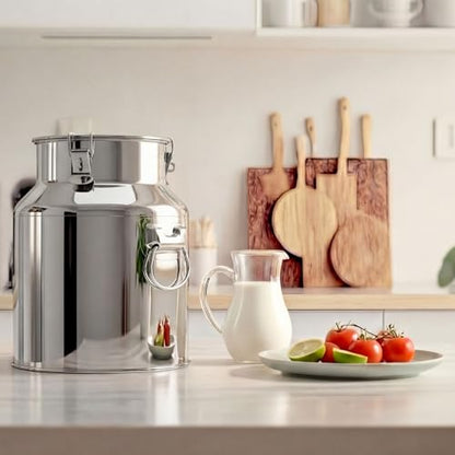 FillTouch 2 Pcs Stainless Steel Milk Can 22L with Sealed Lid for Storage - size: 22l