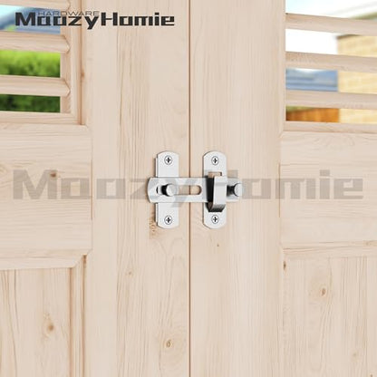 4 Inch Flip Latch Gate Latches, 180 Degree Flip Barn Door Lock Latch, Heavy Duty SUS304 Stainless Steel Flip Sliding Latch, Bolt Buckle Lock for Barn Sliding Doors, Brushed Nickel, 2 Pack - color: Brushed Nickel