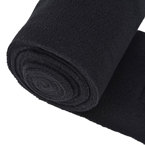 4Pcs Horse Leg Warp, Polyester Self Adhesive Breathable Wear Resistant Animal Leg Bandage for Cows Horses - color: Black