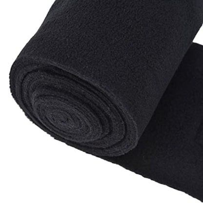 4Pcs Horse Leg Warp, Polyester Self Adhesive Breathable Wear Resistant Animal Leg Bandage for Cows Horses - color: Black