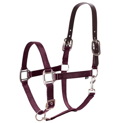 Equinavia Loki Adjustable Breakaway Horse Halter - Wine Red - Cob - color: Wine Red, size: Cob