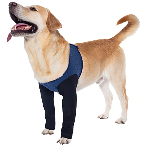 Coodeo Dog Recovery Sleeves, Cone Collar Alternative, Abrasion Resistant Dog Recovery Suit, Washable 2.5mm Thick and Waterproof, Pet Wounds Prevent Licking, Biting (Blue, M) - color: Blue, size: M
