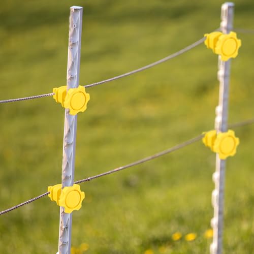 Frienda 100 Pcs Electric Fence Wire Insulators, Screw Round Post, Yellow - color: Yellow