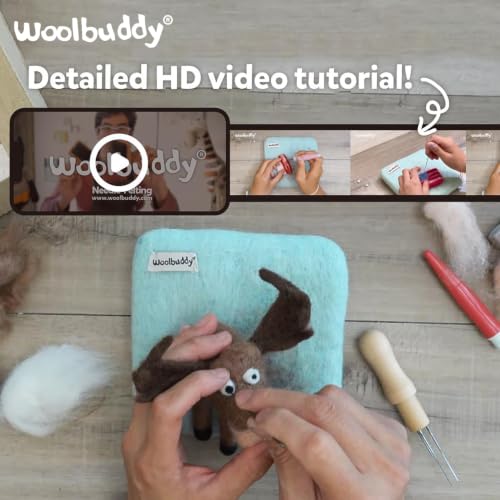 Woolbuddy Needle Felting Starter Kit (Sheep) for Adults with Tool & Guide - color: Sheep