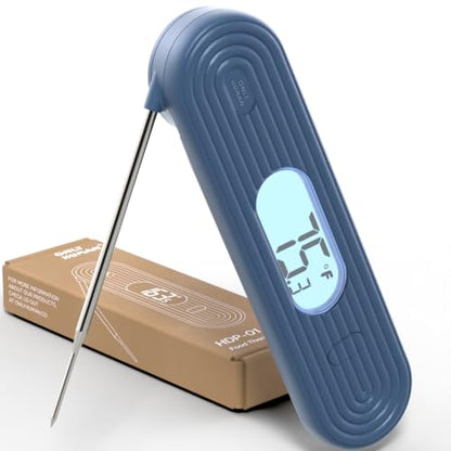 ONLY HUMAN HDP-01 Digital Instant Read Meat Thermometer, High Accuracy Food Cooking Thermometer with Ultra Bright Backlight Display (Midnight Blue) - color: Midnight Blue