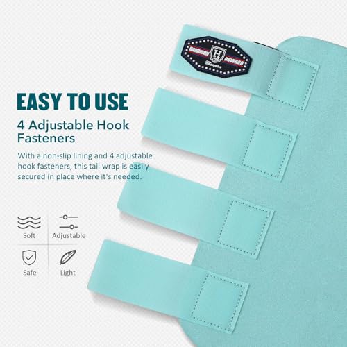 Harrison Howard Adjustable Touch Fasteners Quality Neoprene Versatile Horse Tail Guard Equine Tail Wrap - color: Mint