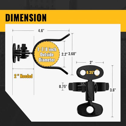 VIVIDA 1-7/8" Wall Mount Gate Latch, Black Flat Back Gate Fork Latch, 2 PCS - size: 1-7/8" (2 PCS)