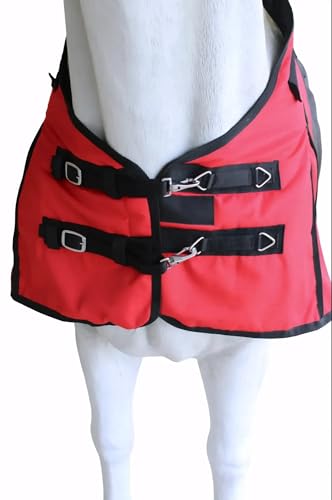 Challenger 1200D Horse Turnout Waterproof Heavy Weight Winter Blanket 5EE20RD - color: Red/Black, size: 76 inches