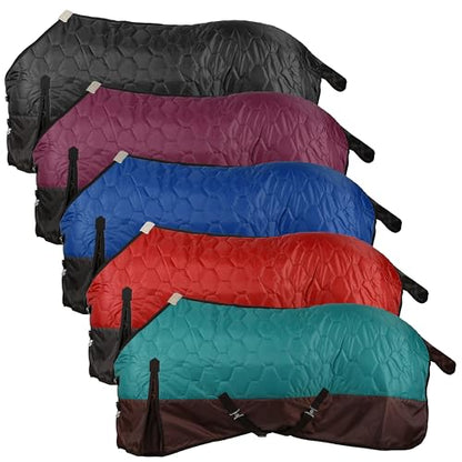 Showman 420 Denier Quilted Nylon Horse Blanket - color: Black, size: 62"