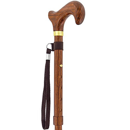 Royal RC Canes Walking Sticks for Men and Women - Stylish Designer Fashionable Adjustable Derby Canes - Lightweight Aluminum Cool Walking Sticks with HD Patterns - color: Brown Wood