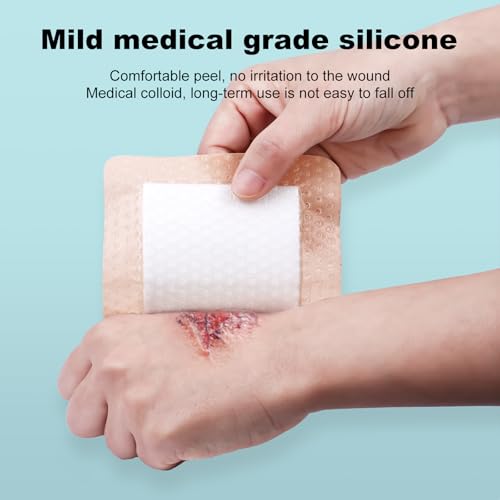 30 Pcs Silicone Foam Dressing 4x4 Gentle Border, Waterproof Silicone Bandages for Wounds Care, Bed Sore Patches, Super Absorbent Wound Dressing, Self Adhesive Pressure Sore Pads - size: 4''x4'' (30 Packs)