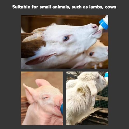 AUNMAS Lamb Feeding Bucket, Piglet Feeding Bottle with 6 Nipples, Livestock Milk Jug for Farm Animal Goat Lambs Dog