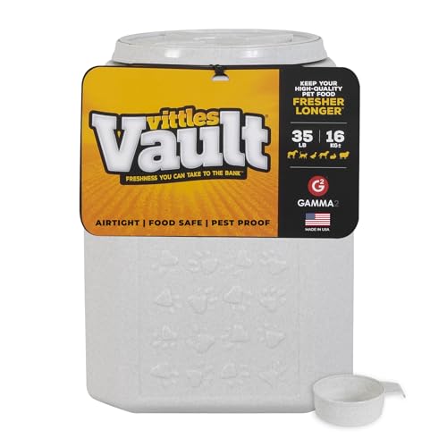 Vittles Vault Airtight Pet Food Storage Container + Scoop, Fits Up to 35lbs - size: 35 Pounds