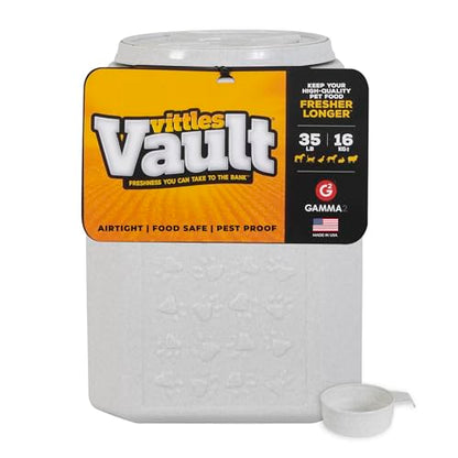 Vittles Vault Airtight Pet Food Storage Container + Scoop, Fits Up to 35lbs - size: 35 Pounds