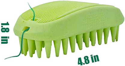 Pet Silicone Shampoo Brush for Long & Short Hair, Pink ( New ), Medium Large Pets Dogs Cats, Silicone Shower Wash Curry Brush, Massage Comb - color: Pink