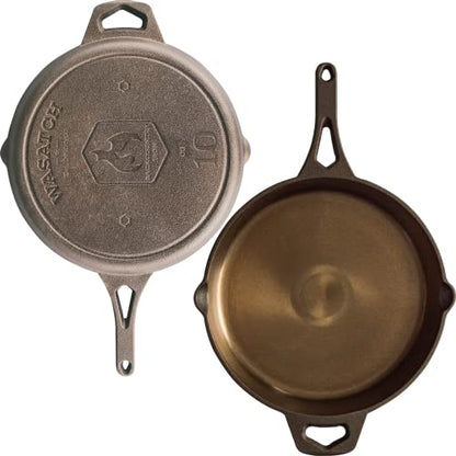 10-1/4 Inch Smooth Wasatch Pre-Seasoned Round Cast Iron Skillet - size: 10 Inch