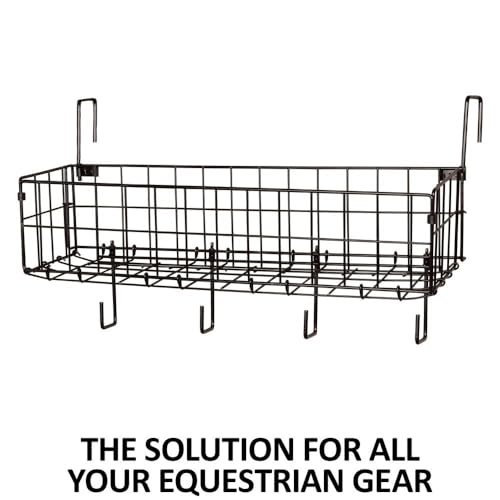 EASY-UP 24" Collapsible Basket and Tack Rack | The Ultimate Tack Room Organizer for Every Equestrian | Color Black