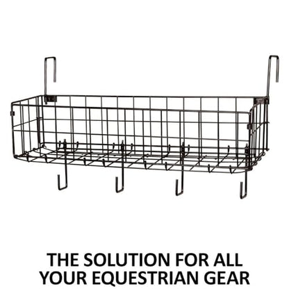 EASY-UP 24" Collapsible Basket and Tack Rack | The Ultimate Tack Room Organizer for Every Equestrian | Color Black