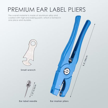 Cattle Ear Tagger Universal Livestock Ear Tag Pliers Applicator for Cattle Cow Pig Sheep Goat Livestock(Blue)
